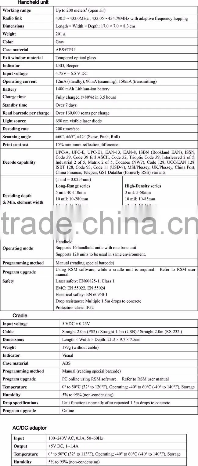 Brand design new arrival MS3390 1d android pda barcode laser scanner