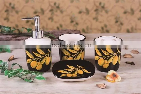 DFC new decal ceramic 4pcs bathroom set