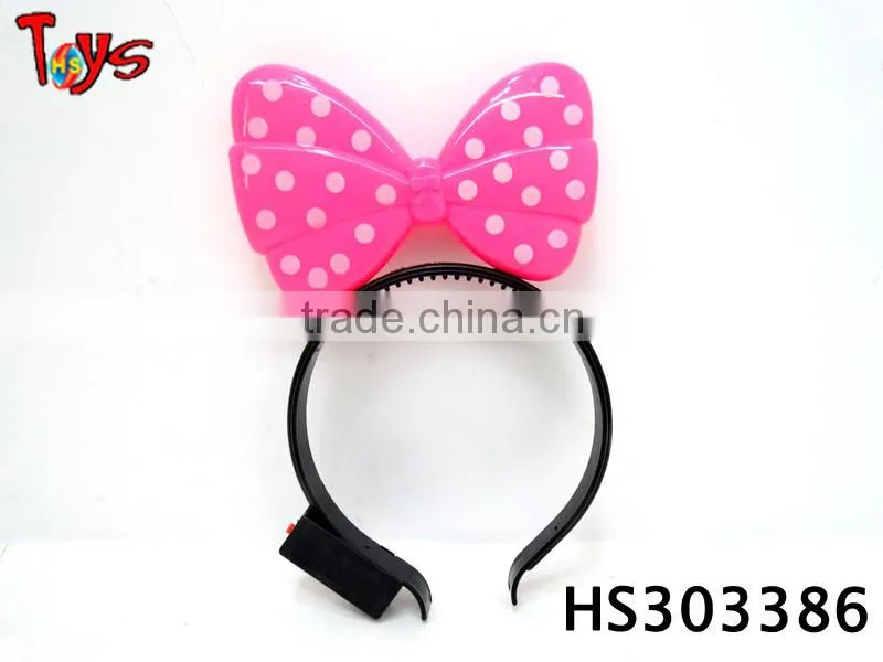 Nice kid bowknot hairpin plastic light led toy