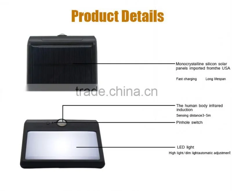 Original factory solar panel wall light with 2200mAh battery