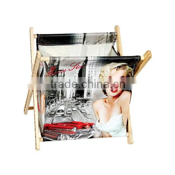 Decorative Canvas Wooden Storage Holder&Rack