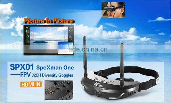 H1735 Flysight SpeXman SPX01 5.8G 32CH Diversity PIP & HDMI FPV Video Glasses Goggles w/ Front Facing Camera / Wireless Receiver