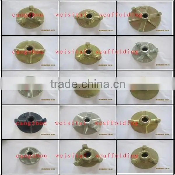Formwork cast iron tie rod wing nut with three claws