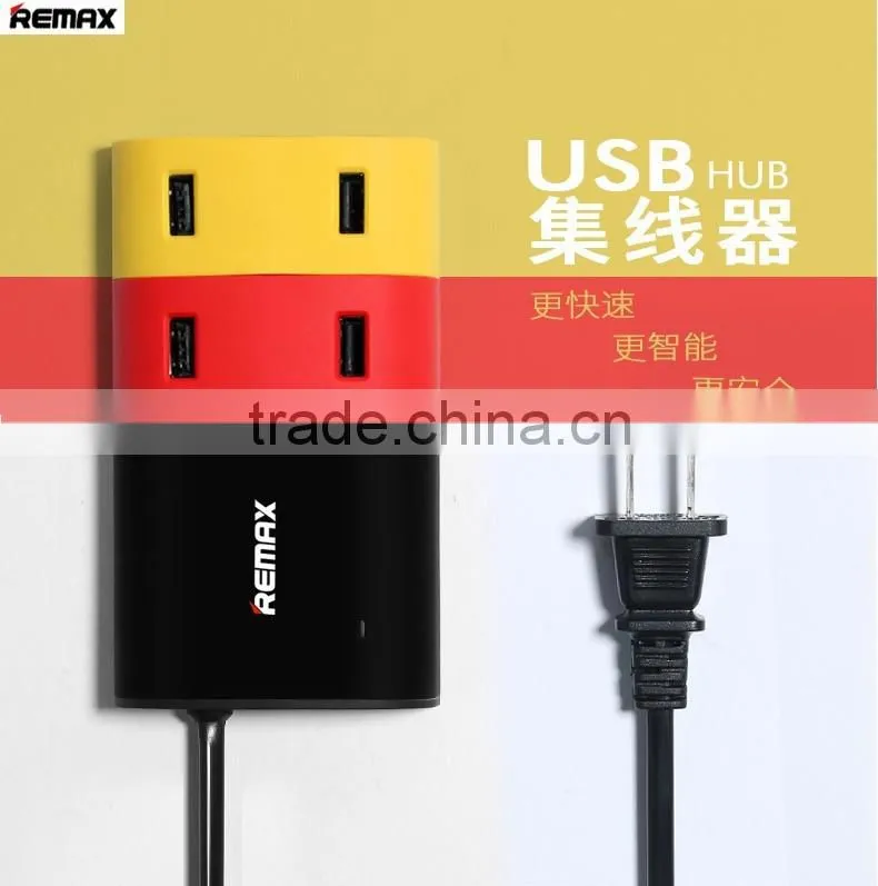 Original Remax EU Plug 4 Ports USB Goldhouse Hub Mobile Phone Charge Station Tablet Charger 4.2A Output