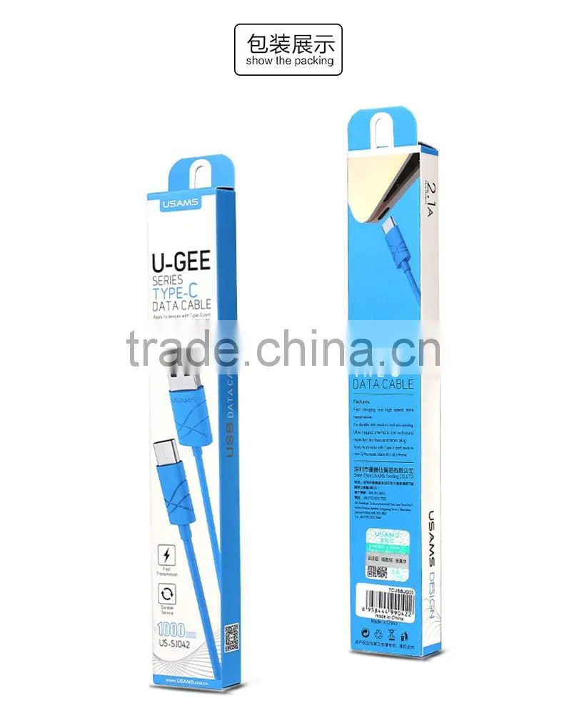 Original USAMS U-gee Series USB Type-C Data Sync Charging Cable For Nokia N1 / LeTV / Macbook / Pro Type-C