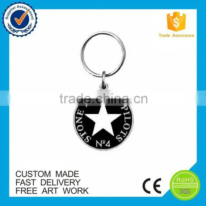 Fashion new 3D tourist souvenir round metal keyrings