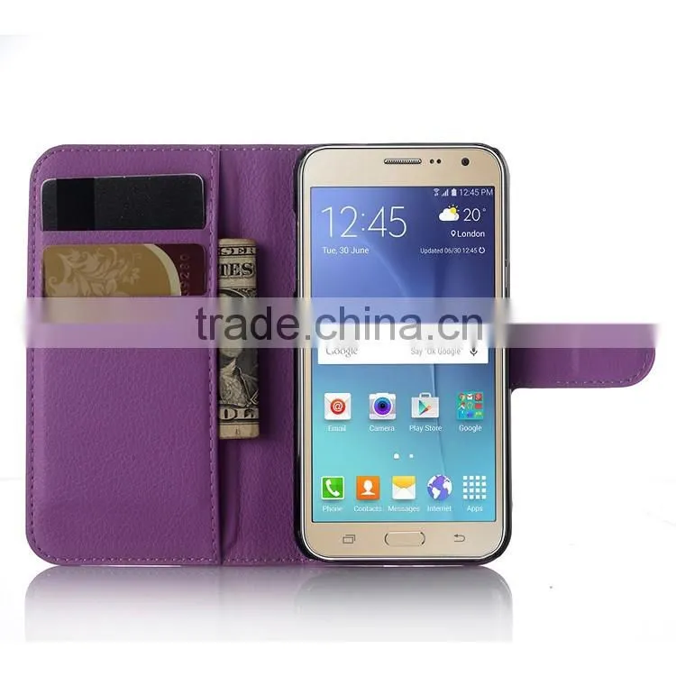 Wholesale Folio Stand Case for Samsung GALAXY J3 PU Leather Flip Cover with Wallet