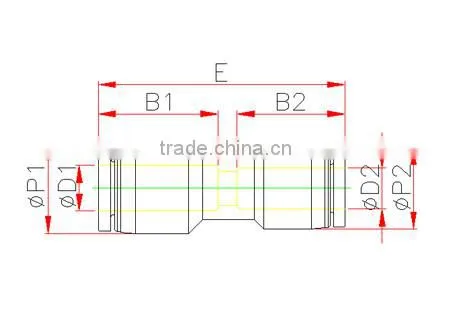 PG Series Different Diameter Straight Pneumatic Fitting-Quick Connector Fitting