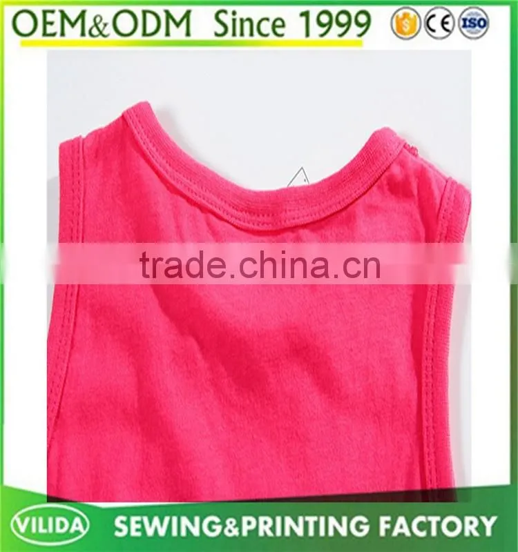 custom new design girls 100% cotton blank tank top high quality blank vest