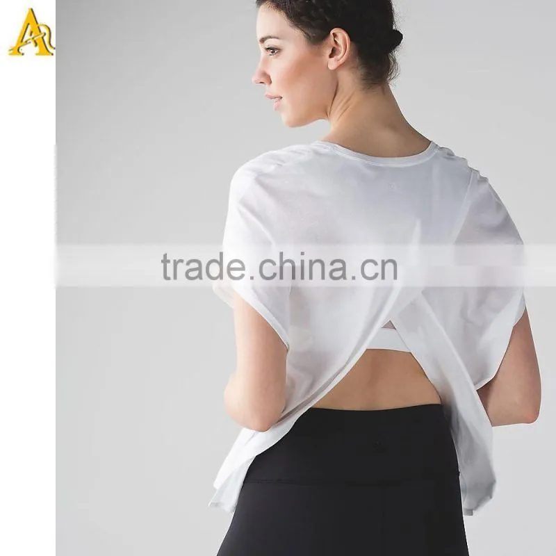 2016 new arrival Women Sports Collar T-shirts custom made hot sale made in China