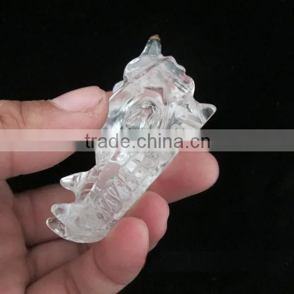 Natural Crystal Quartz Stone Dragon Skull for Sale