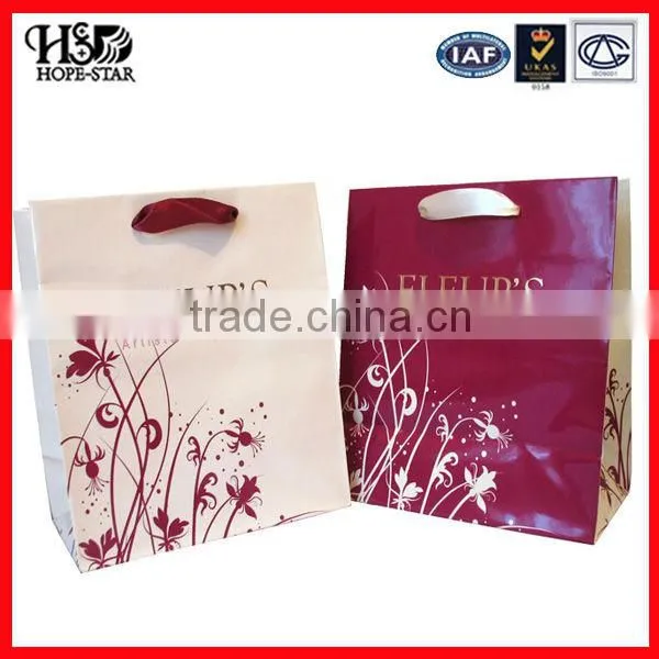 New fancy custome logo printed shopping bag ,gift bag,paper bag with handle made in China