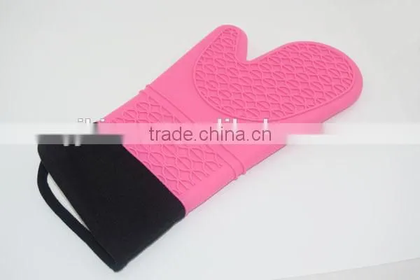silicone lovely gloves honey peach color oven mitts with cotton inside