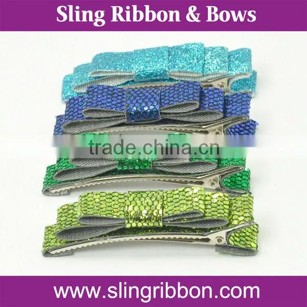 Hot Selling Hair Clip Flower In leather Ribbon