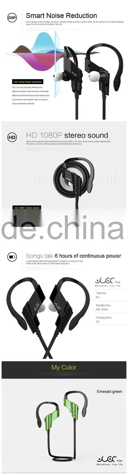 Alibaba express popular stereo sport karaoke microphone wireless headset