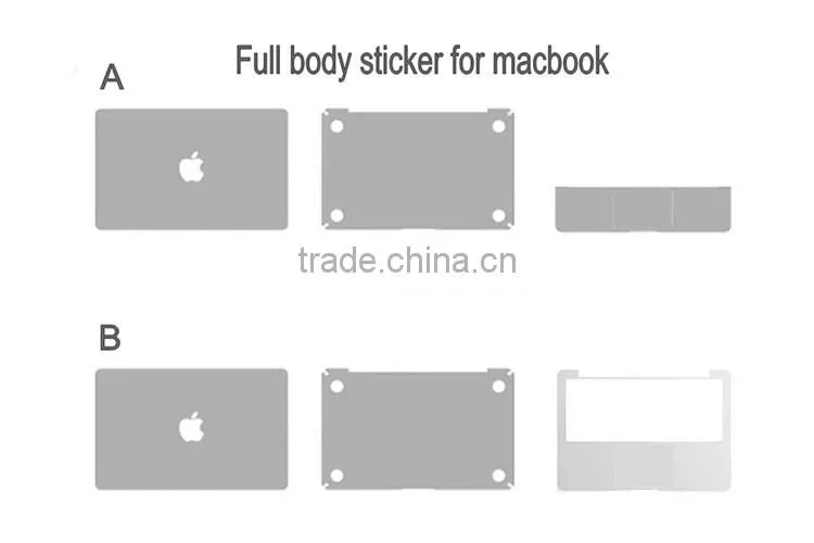 Wholesale custom waterproof adhesive protective laptop sticker for macbook pro 15 retina