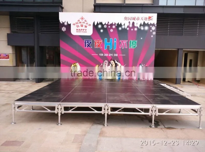 Hight Quality outdoor aluminium frame wedding decoration wooden platform stage