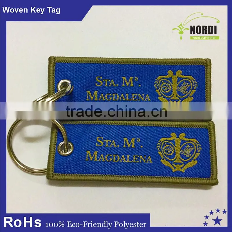 reflective key chain /custom key tag /polyester embrodiery key chain