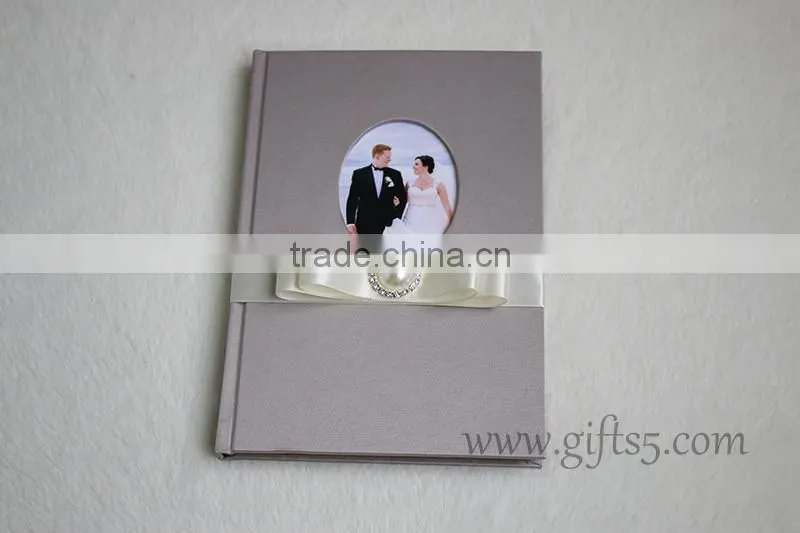 Personalized wedding guest book wiht photo frame