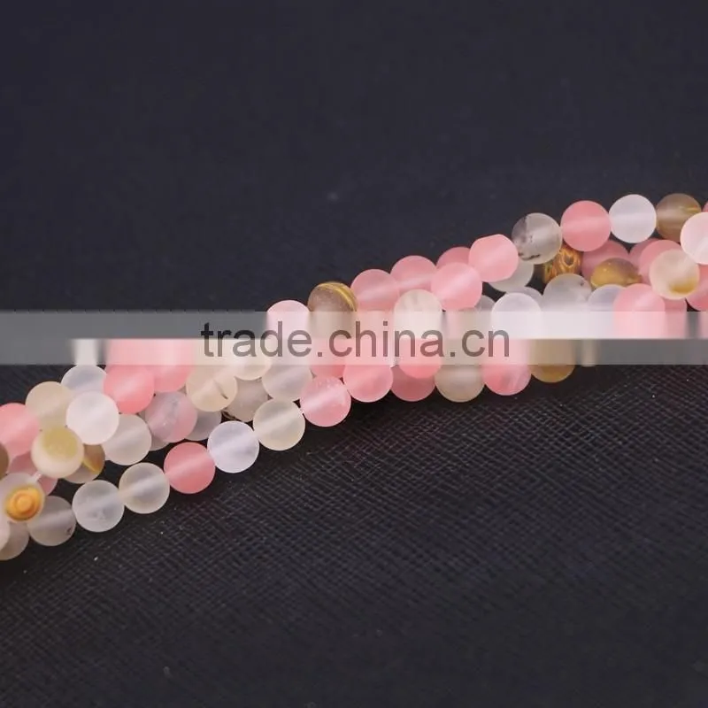 6mm Natural Watermelon rind Striped Agate Stones For Necklace Bracelet Charms Jewelry Making