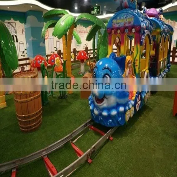 Best selling rides used playground equipment ocean track train for kids