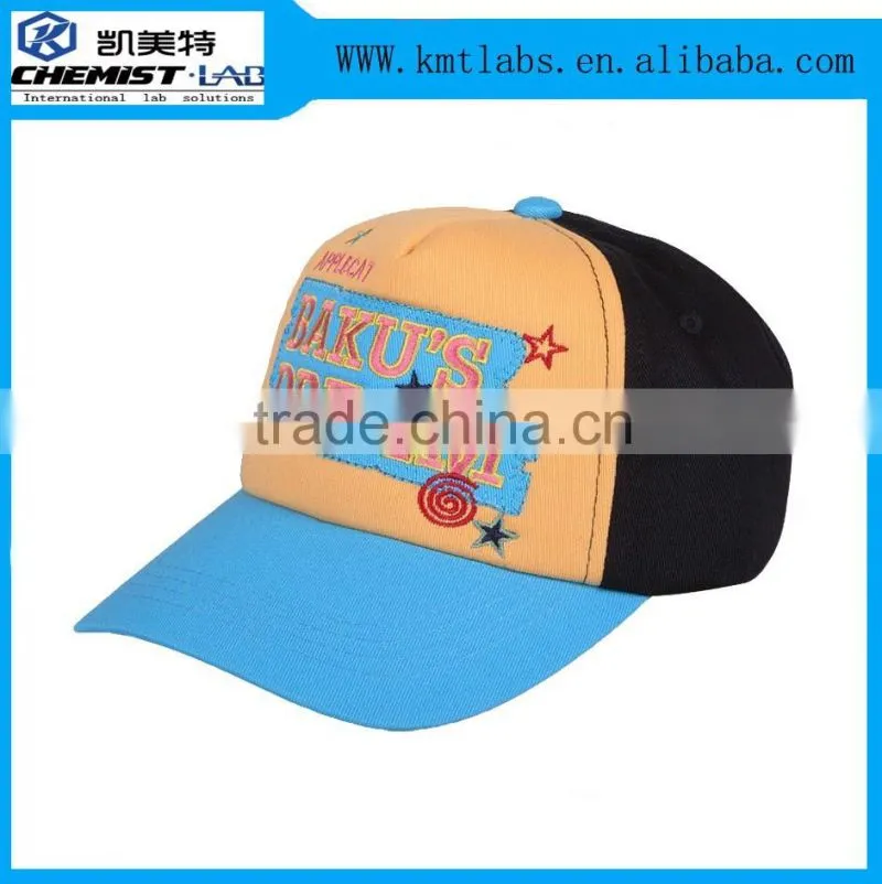 6-Panel fashion embroidered pattern baseball cap with metal clasp