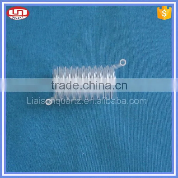 Large diameter clear quartz glass coil tube