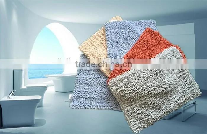Shiny chenille bath mat,super soft microfibre door mat