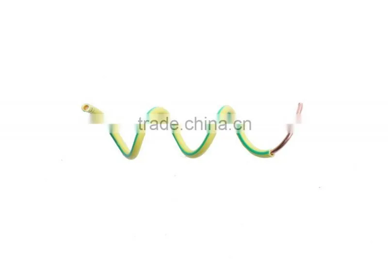 PVC insulated copper wire green-yellow cable 1mm2 earthing cable