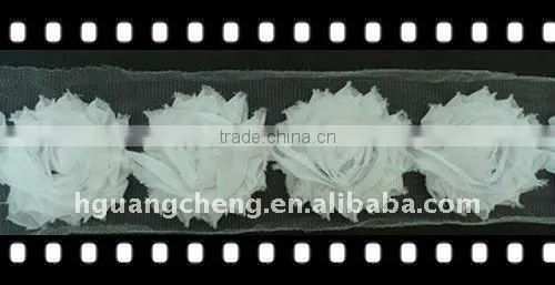 SHABBY CHIC CHIFFON ROSE TRIM