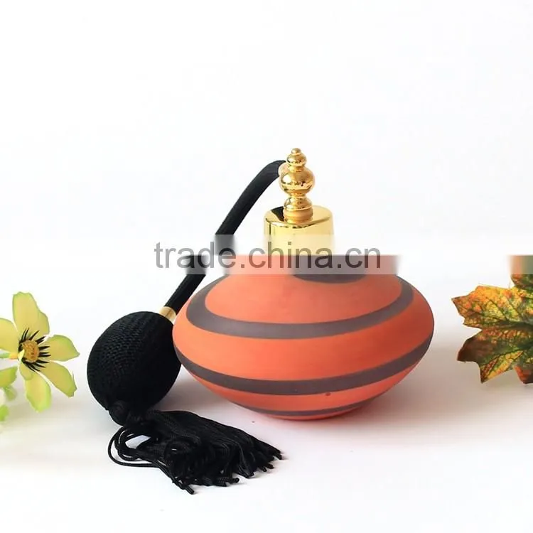 OUBOAO Wholesale High-end Fashion Orange Gasbag Spray Pump Glass Perfume Bottle