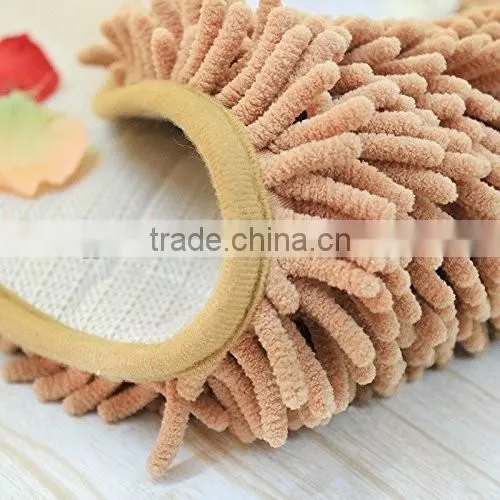 long pile tufted polyester chenille bath rug