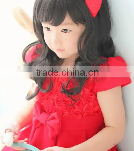 Wholesale Cheap Kids Synthetic Hair Wigs sweety little girl wavy wigs with 2 colors