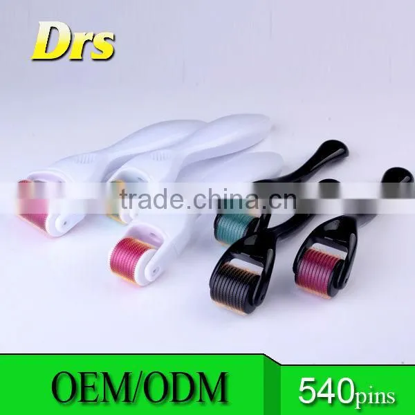 Warm welcomed 1.0mm 540 titanium needles skin dermaroller for beauty