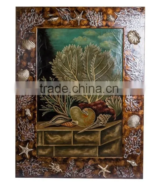 Hand Painted Wood Wall Painting, Floral Art Painting Wall Picture, Solid Wood Carved Decorative Wall Art