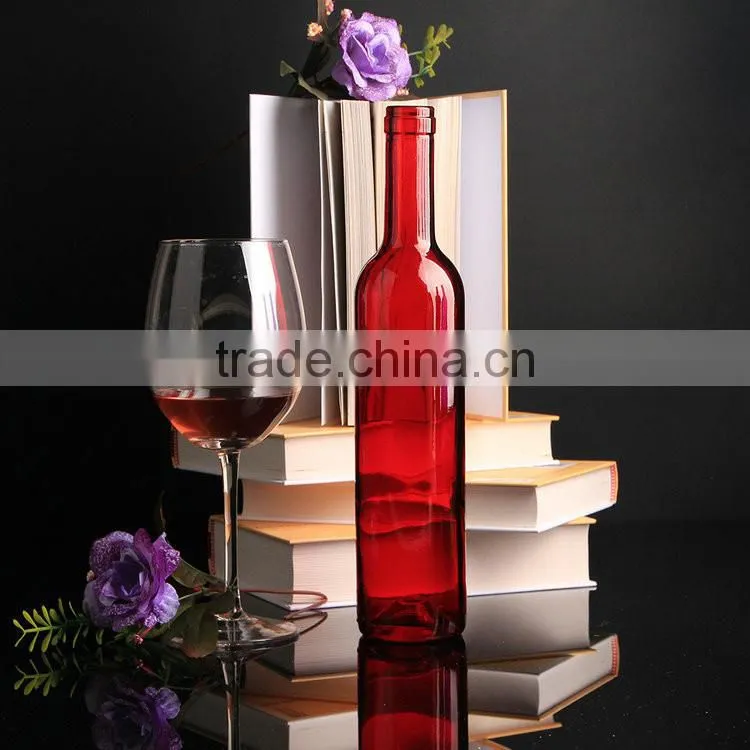 Factory selling Welcome OEM Good Quality red glass wine bottles