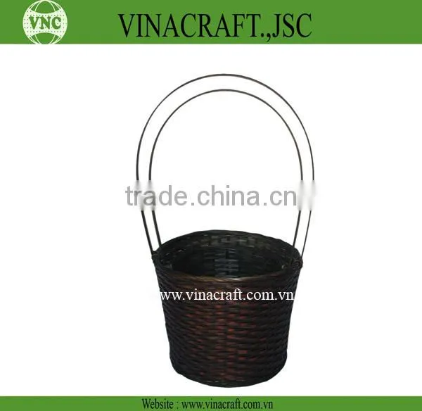 Black flower bamboo basket for wedding