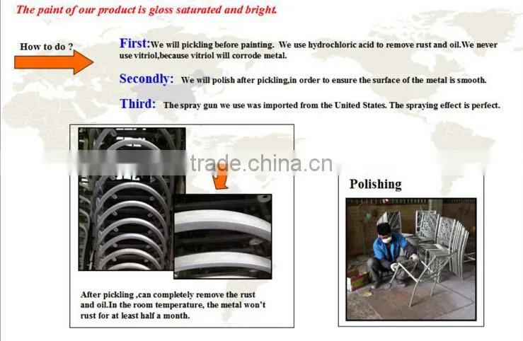 Promotion Round back design stackable steel wedding chair