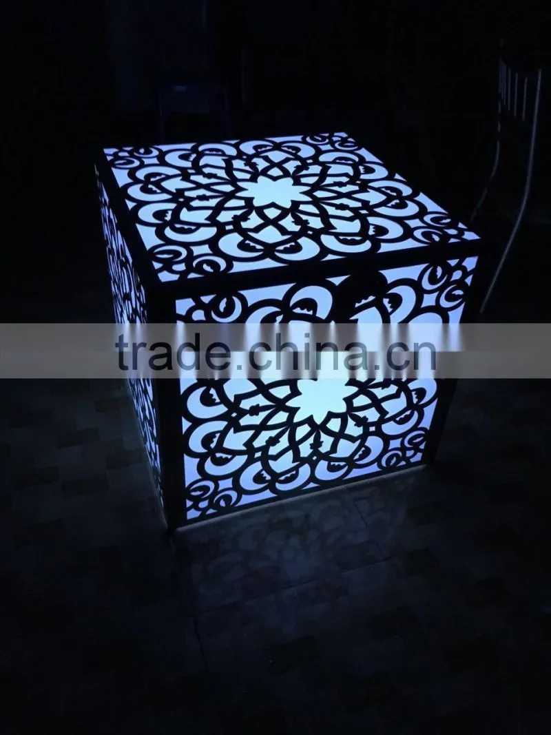 high quality stainless steel table base with LED light wedding table