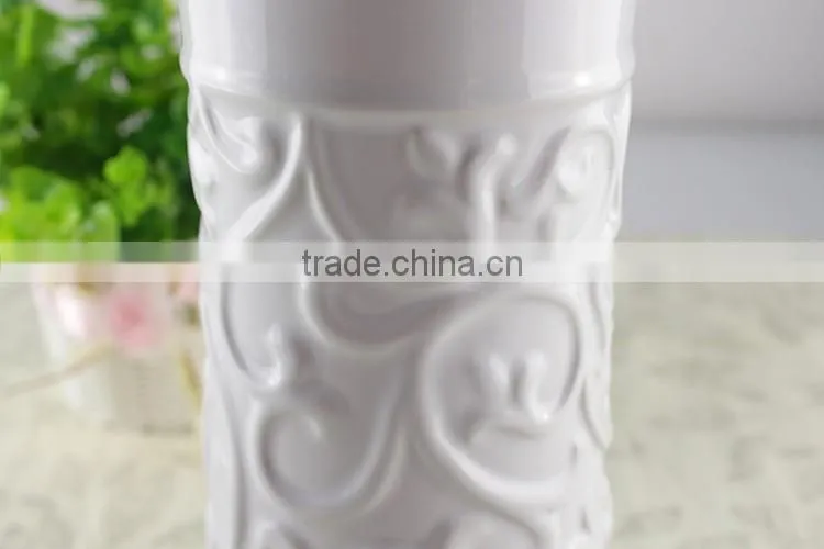 Modern Pure White Sculpture Ceramic Vase, Custom Design accepted