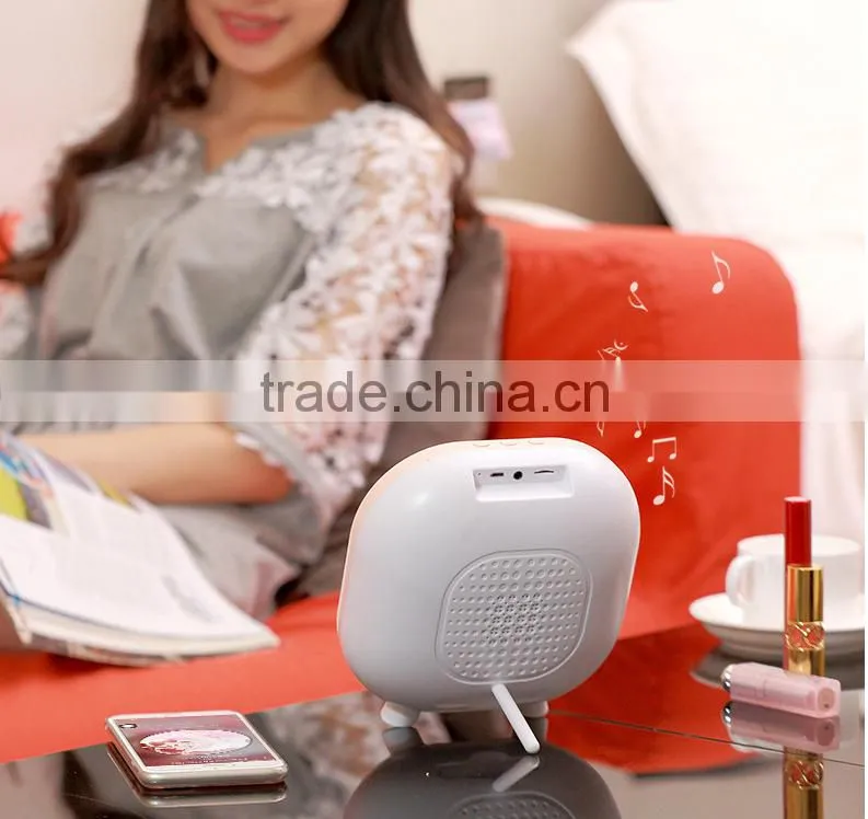 Desktop Makeup Mirror With Bluetooth Loudspeaker Box, USB Charge Table Lamp For Valentine Day