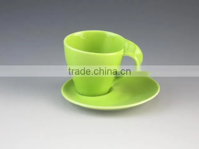 100 ml porcelain cup and saucer glazed microwave safety
