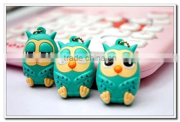 Owl Design soft pvc ear phone dust plug,plastic earphone dust plug