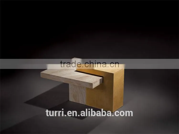 Rustic living room furniture travertine flower stand