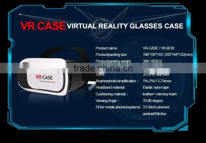 ZOOM FUNCTION VR case 3plus 3D glasses VR box with headstrap vr glasses for mobile phone