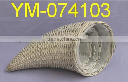 Unique Willow Flower Basket with Long Handle