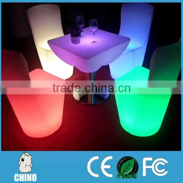 Illuminated nightclub round coffee table led furniture sets