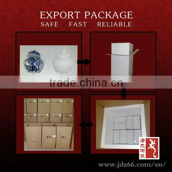 Chinese supplier blue and white ceramic wine and liquor bottle for wholesale