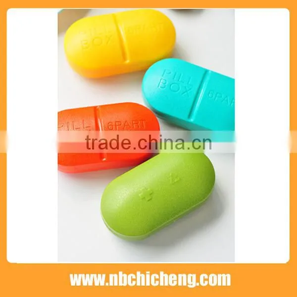 Cheap 6 Parts Pill Box Plastic Capsule Storage Pill Box