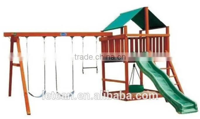 high quality wooden game house and swing for sale